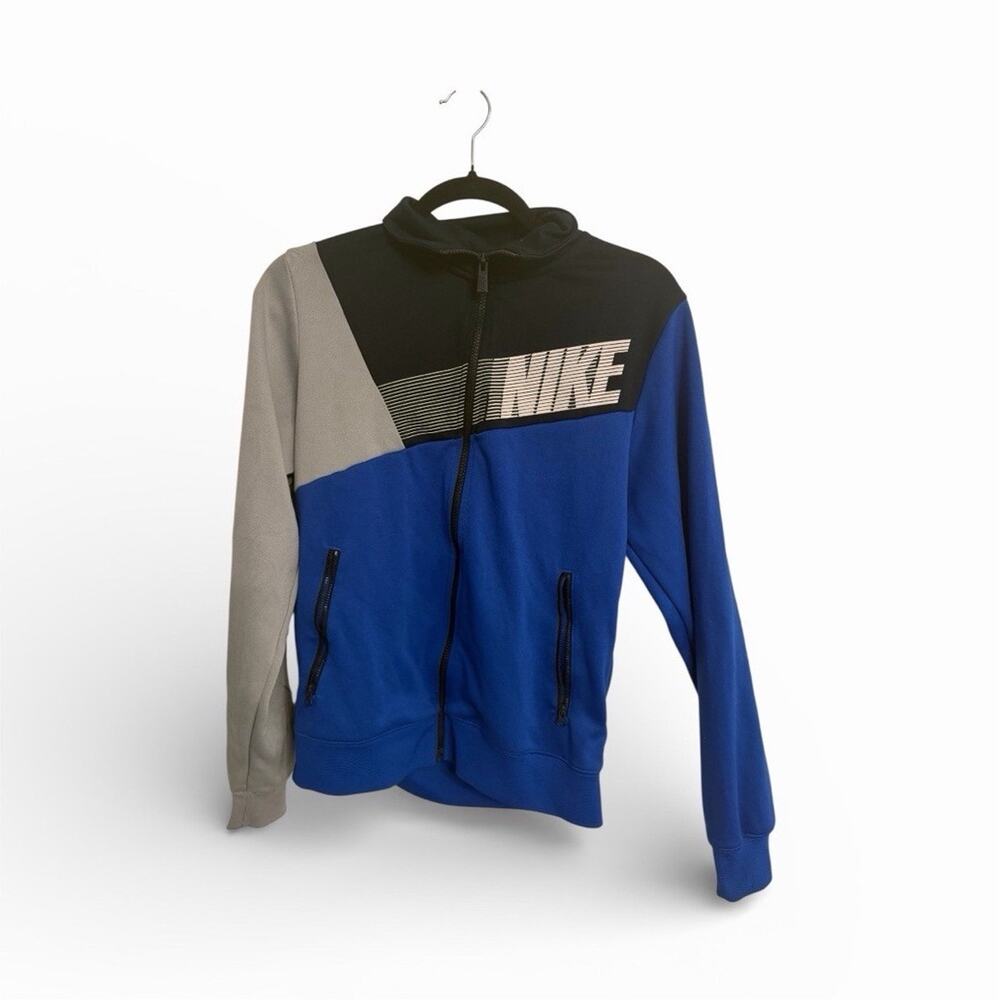 Nike Men's Track Jacket Colorblock Blue Black Gray Full-Zip Size S